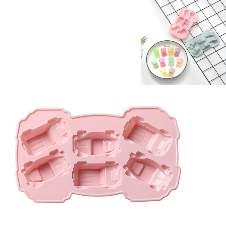 6 PCS Creative Cake Chocolate Mold 3D Car Cartoon Household Silicone Baking Ice Tray Mold