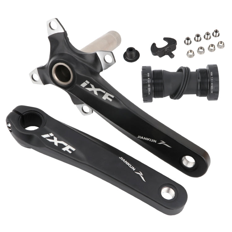JIANKUN IXF Mountain Bike Hollow Crank Modified Single-plate Left and Right Cranks Crankshaft Bottom Axle