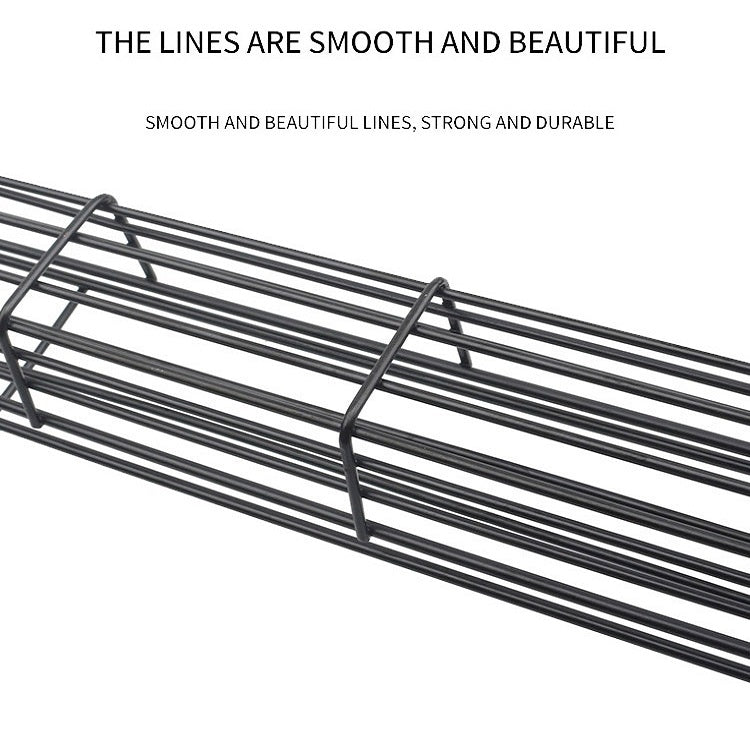 2 PCS Hot Dog Barbecue Cage Sausage Barbecue Clip Barbecue Clip Mesh Wooden Handle Barbecue Mesh Rack