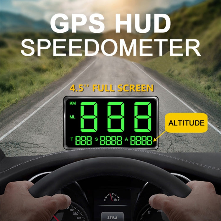 Kingneed C80 4.5inch HUD Car Head-up Display GPS Speed Meter Overspeed Alarm Mileage Altitude Clock