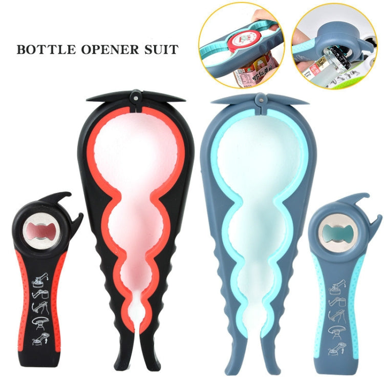 2pcs / Set Five-in-one Can Opener + Four-in-one Multi-function Bottle Opener Set
