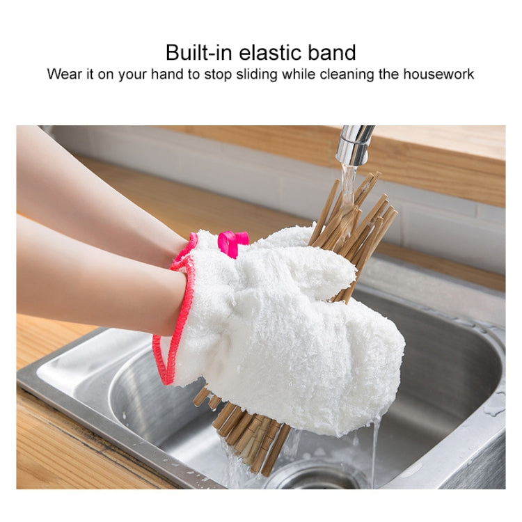 10 PCS Bamboo Fiber Household Non-stick Oil Dishwashing Gloves Kitchen Cleaning Waterproof Gloves
