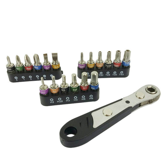 19 In 1 1/4 Ratchet Wrench Bit Set Mini Bit Set Manual Wrench