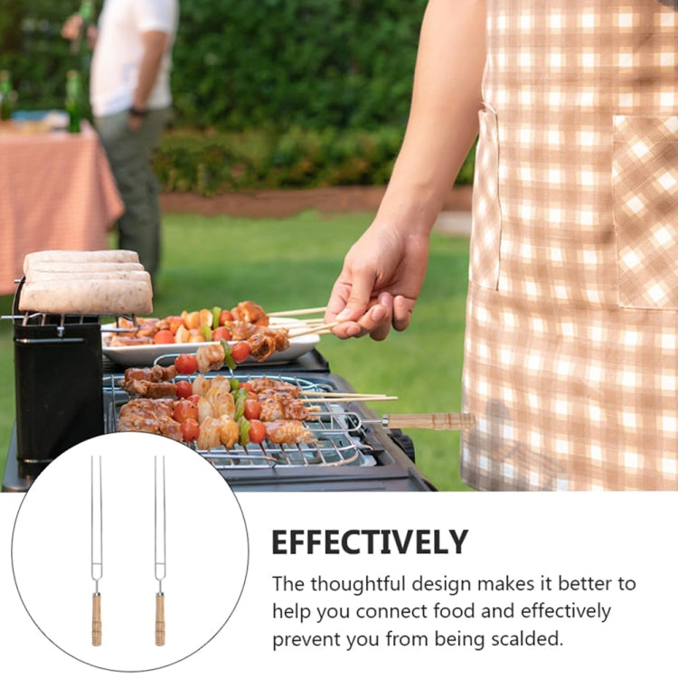 Stainless Steel Barbecue Skewers Barbecue Fork U-shaped Barbecue Fork, Spec: 6pcs + 2  Sweeps