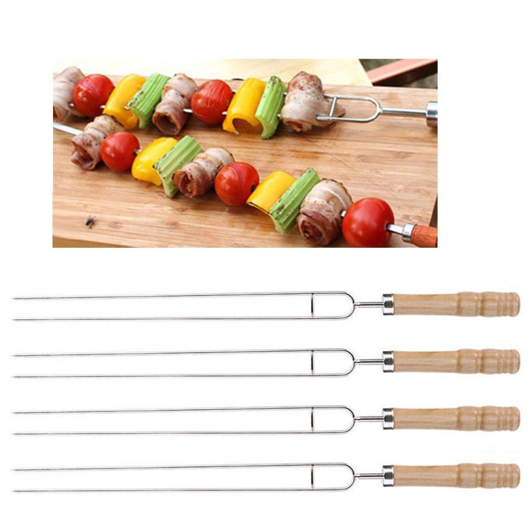 Stainless Steel Barbecue Skewers Barbecue Fork U-shaped Barbecue Fork, Spec: 6pcs + 2  Sweeps