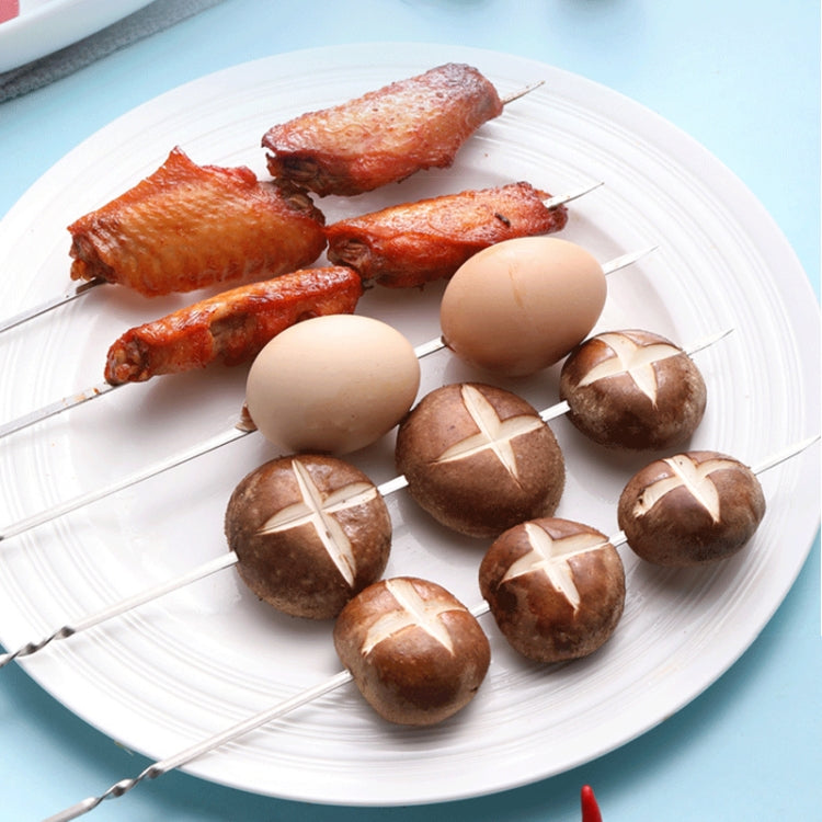 10pcs / Set Metal Square Flat Barbecue Stick BBQ Skewers