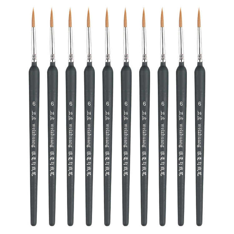 WeiZhuang Hook Line Pen Painting Hand-painted Watercolor Wolf Mint Hook Line Pen Painting Stroke Thin Line Brush