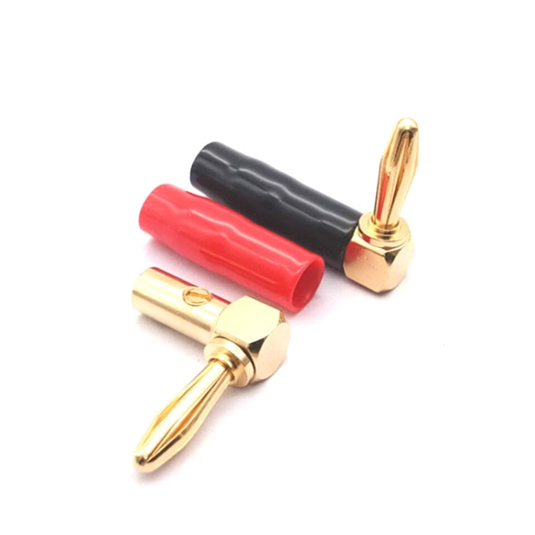 2pcs 4mm Banana Plug L-shaped 90 Degree Soft Rubber Speaker Wiring Speaker Banana Head