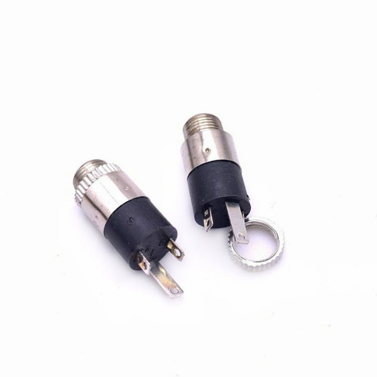 50 PCS Headphone Jack 3.5 Audio Jack 3-pin with Nut Vertical Dual-channel ROHS