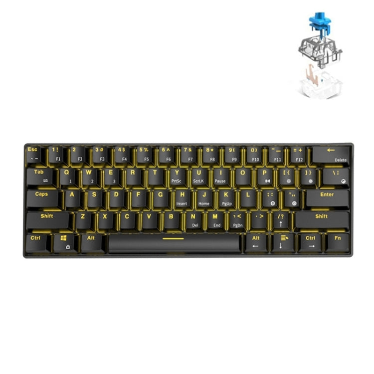 RK61 61 Keys Bluetooth / Wireless Dual Modes Tablet Mobile Gaming Mechanical Keyboard, Cable Length: 1.5m