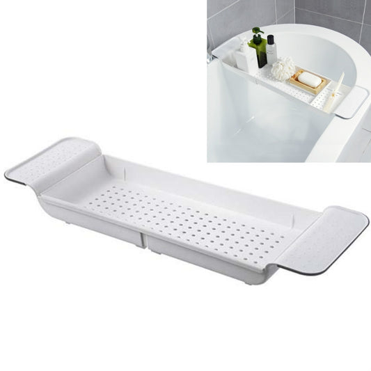 Retractable Drain Bathtub Rack Bathroom Plastic Soaking Tub Rack Bathtub Shower Storage Rack