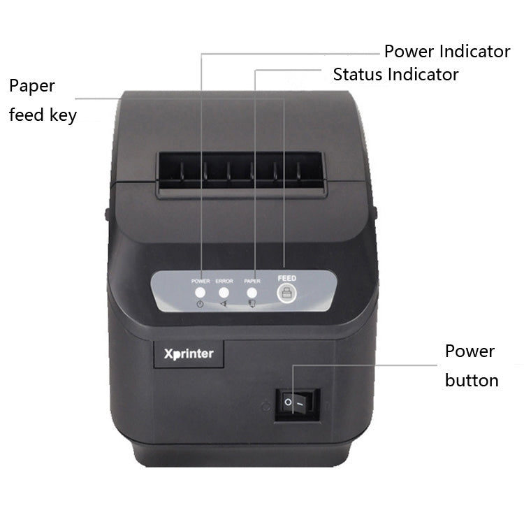 Xprinter XP-Q200II Thermal Small Receipt Printer Catering And Kitchen Receipt Printer 80mm Cutter