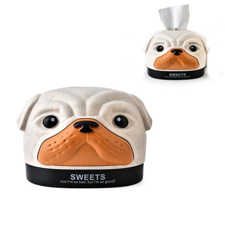 Creative Wheat Bobbi Dog Tissue Box Living Room Bedroom Desktop Pumping Paper Roll Paper Storage Box