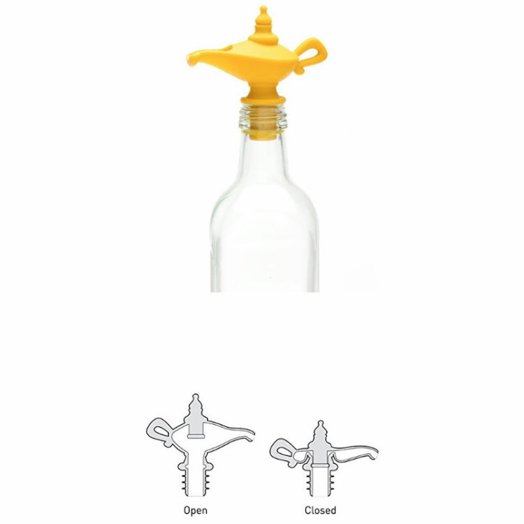 Creative Silicone Aladdin Magic Lamp Red Wine Bottle Pourer Manual Sealing Airless Bottle Stopper