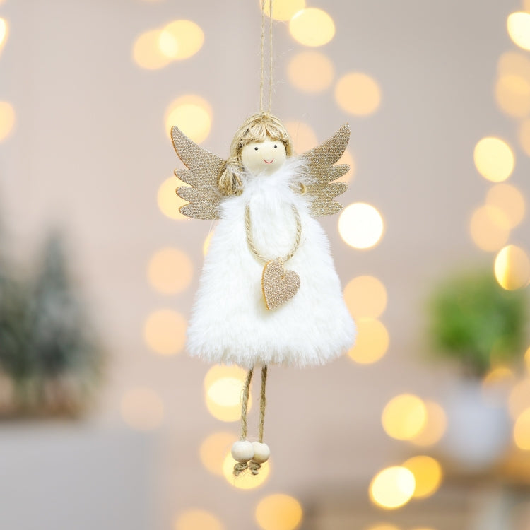 Christmas Decoration Pendant Love Plush Feather Angel Christmas Tree Pendant