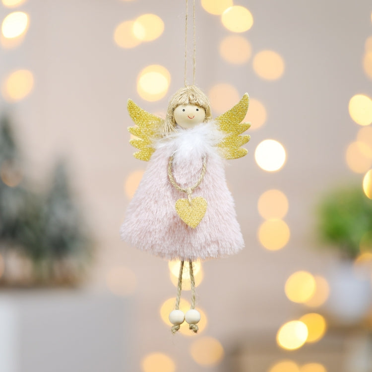 Christmas Decoration Pendant Love Plush Feather Angel Christmas Tree Pendant