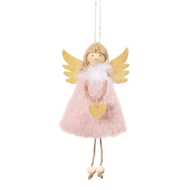 Christmas Decoration Pendant Love Plush Feather Angel Christmas Tree Pendant