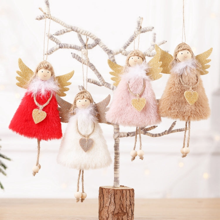 Christmas Decoration Pendant Love Plush Feather Angel Christmas Tree Pendant