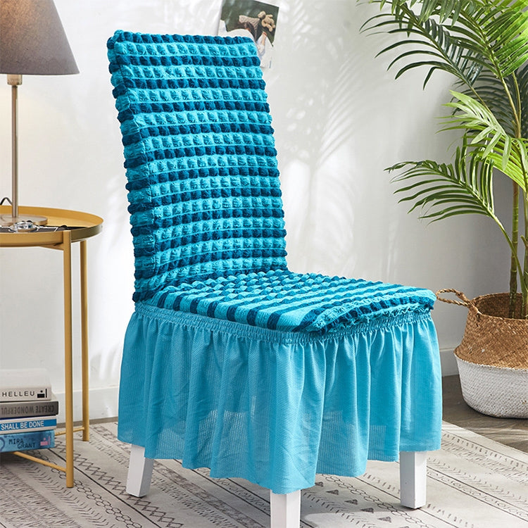 Bubble Skirt Chair Cover Household Elastic Universal One-piece  Seat Stool Cover Fabric Grid Chair Cover