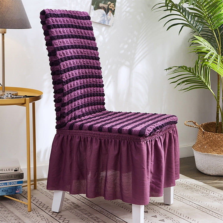 Bubble Skirt Chair Cover Household Elastic Universal One-piece  Seat Stool Cover Fabric Grid Chair Cover