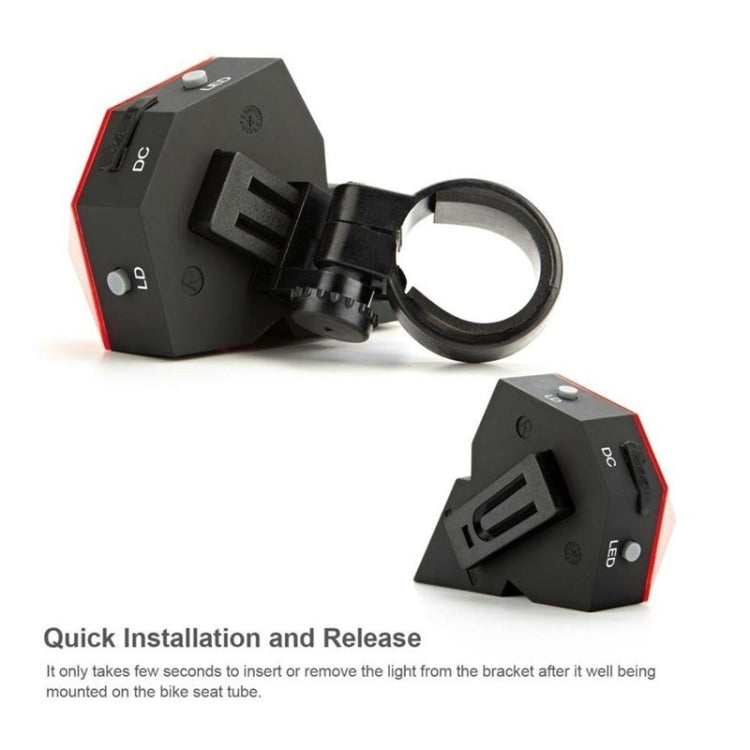 Bicycle Diamond Laser Tail Light Warning Light USB Rechargeable Tail Light