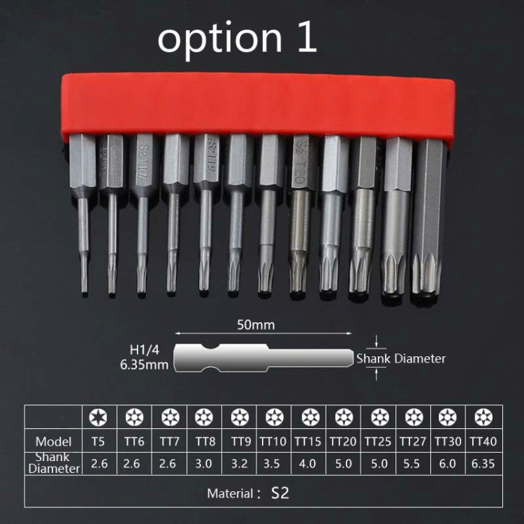 12 PCS / Set Screwdriver Bit With Magnetic S2 Alloy Steel Electric Screwdriver