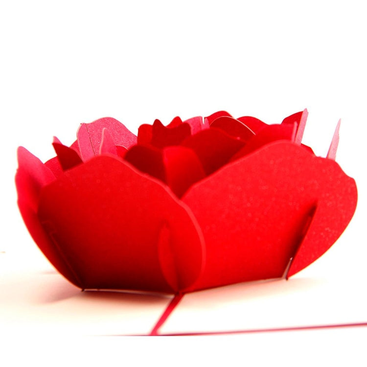 3D Pop Up Rose Thank You Greeting Postcards Flower Handmade Blank Vintage Paper Happy Birthday Love Gift Card, Size: 13x16cm