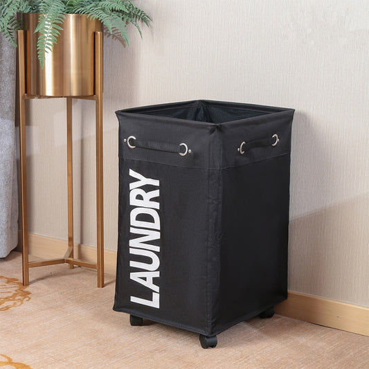 Bathroom Oxford Waterproof Dirty Clothes Laundry Foldable Storage Basket Hamper with Wheels