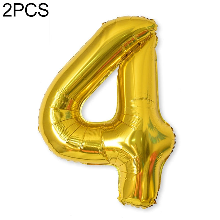 2 PCS 40 Inch Aluminium Foil Number Balloons Birthday Wedding Engagement Party Decor Kids Ball Supplies