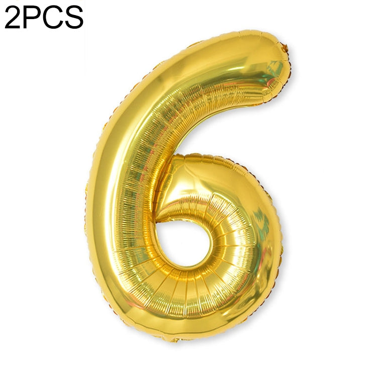 2 PCS 40 Inch Aluminium Foil Number Balloons Birthday Wedding Engagement Party Decor Kids Ball Supplies