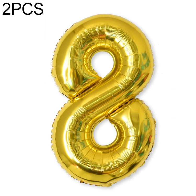 2 PCS 40 Inch Aluminium Foil Number Balloons Birthday Wedding Engagement Party Decor Kids Ball Supplies