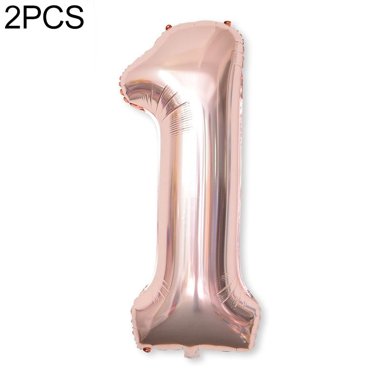 2 PCS 40 Inch Aluminium Foil Number Balloons Birthday Wedding Engagement Party Decor Kids Ball Supplies