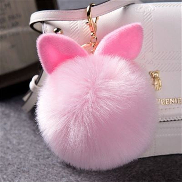 Fur Pom Keychains Fake Rabbit Fur Ball Keychain