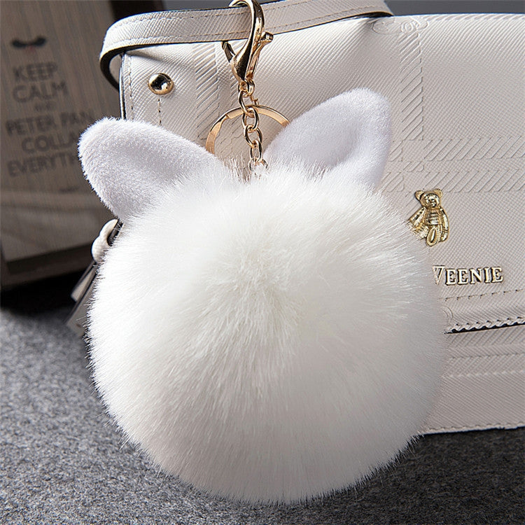 Fur Pom Keychains Fake Rabbit Fur Ball Keychain