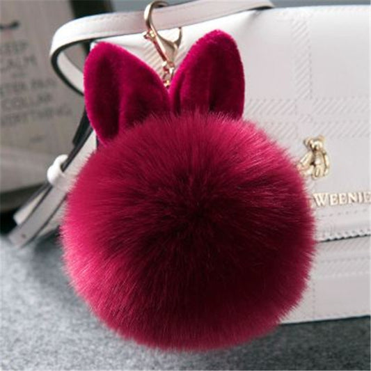 Fur Pom Keychains Fake Rabbit Fur Ball Keychain