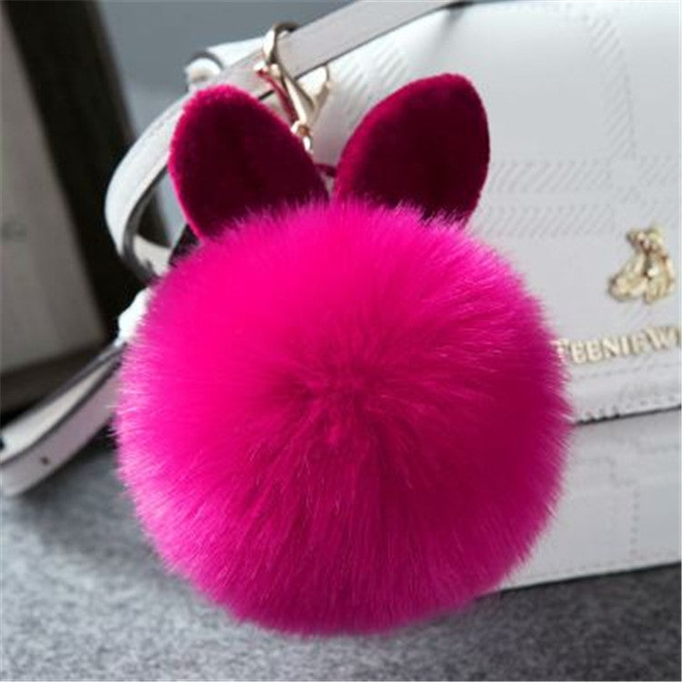 Fur Pom Keychains Fake Rabbit Fur Ball Keychain