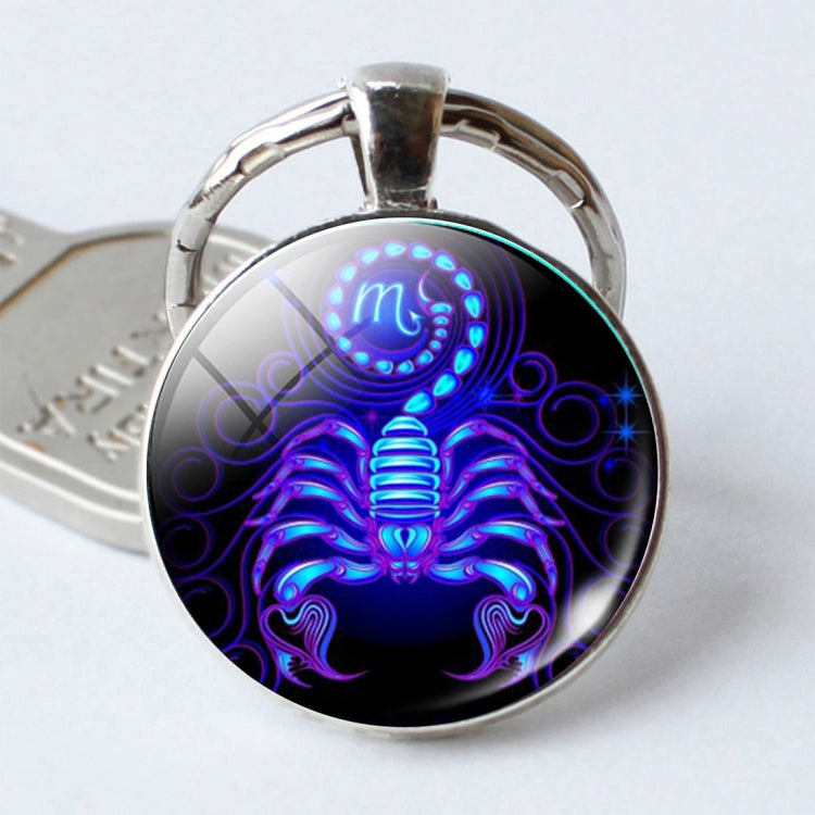 Zodiac Sign Keychain 12 Constellation Pendant Single Face Keyring