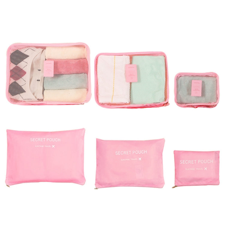 6 PCS/Set Travel Bag ClothesLuggage Organizer High Capacity Mesh Packing Cubes