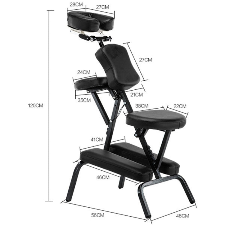 Portable Folding Adjustable Massage Chair Tattoo Scraping Chair Beauty Bed with Armrest