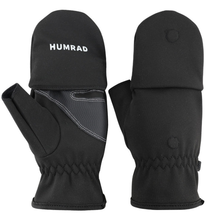 HUMRAO Winter Half-Finger Flip Cover Warm Gloves For Outdoor Sports Skiing And Cycling