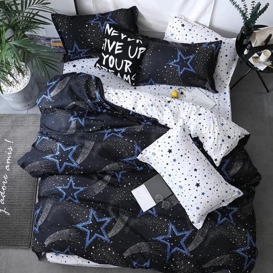 Bedding Set Luxury Family Set Sheet Duvet Cover Pillowcase, 1.5m Four-piece bedsheet