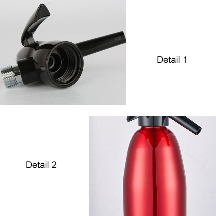 Manual Soda Siphon CO2 Dispenser Water Bubble Generator Cool Drink Cocktail Soda Machine Aluminum Bar DIY Soda Maker, Capacity: 1L