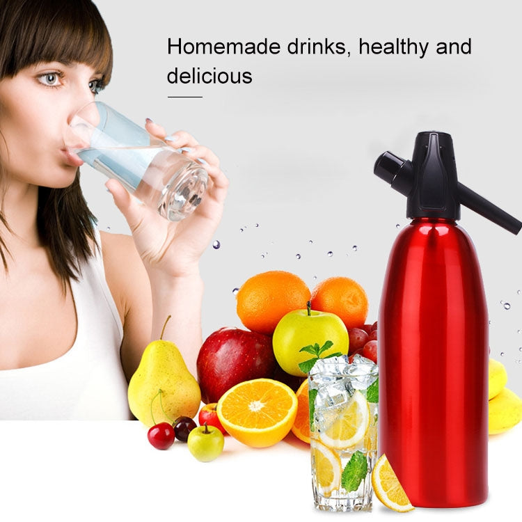Manual Soda Siphon CO2 Dispenser Water Bubble Generator Cool Drink Cocktail Soda Machine Aluminum Bar DIY Soda Maker, Capacity: 1L