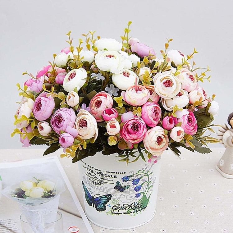 1 Bundle Retro Tea Roses Bride Bouquet Artificial Flowers