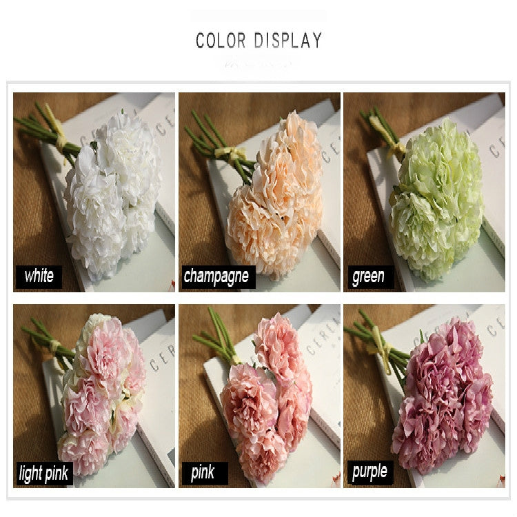 5 Heads Fake Flowers Artificial Flowers Peony Bouquet for Wedding and Home Decoration
