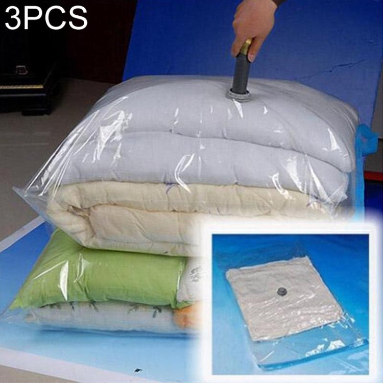 3 PCS Hot Vacuum Bag Storage Organizer Transparent Border Foldable Extra Large Seal Compressed Travel Saving Space Bags