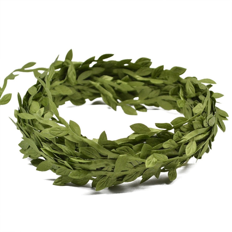 2 PCS Cloth Leaf Garland Decoration Accessories Green Leaf Cane Leaf Simulation DIY Garland Material