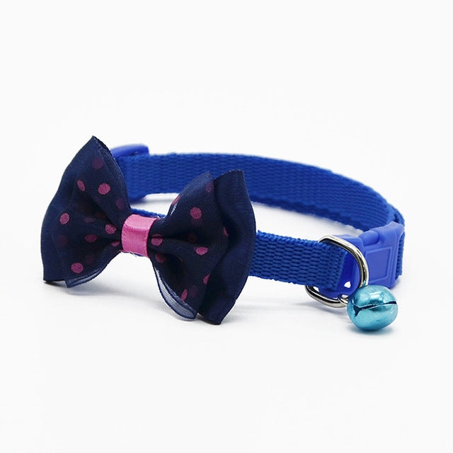 Adjustable Bow Knot Bell Collar Cat Dog Collars Pet Supplies