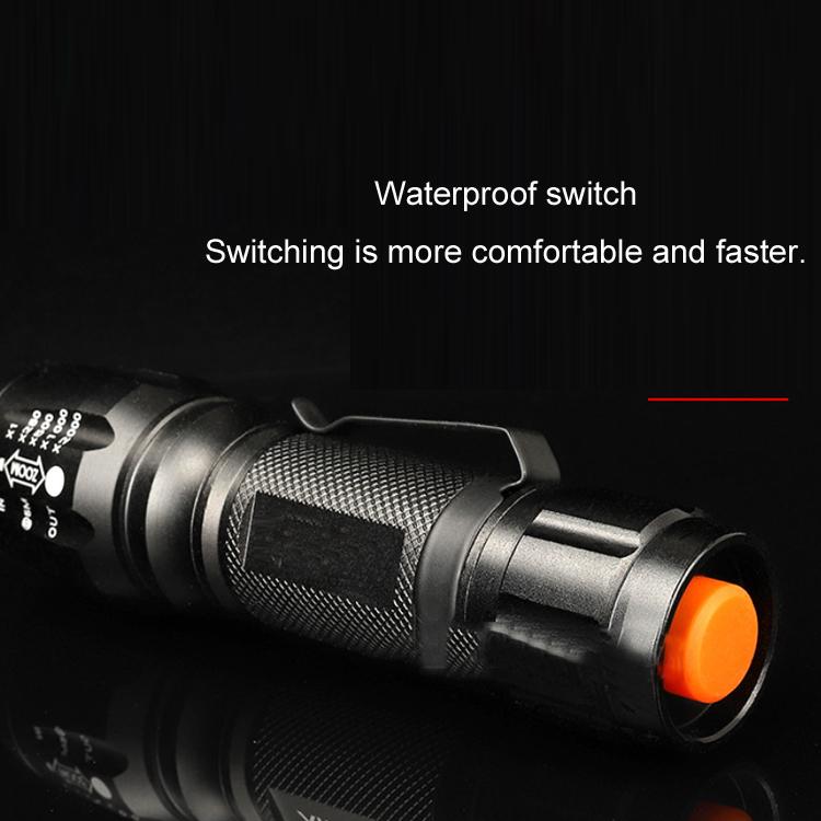 T02 Pen Clip Mini Flashlight T6 Telescopic Zoom Led Flashlight Outdoor Waterproof Long Shot Glare Flashlight