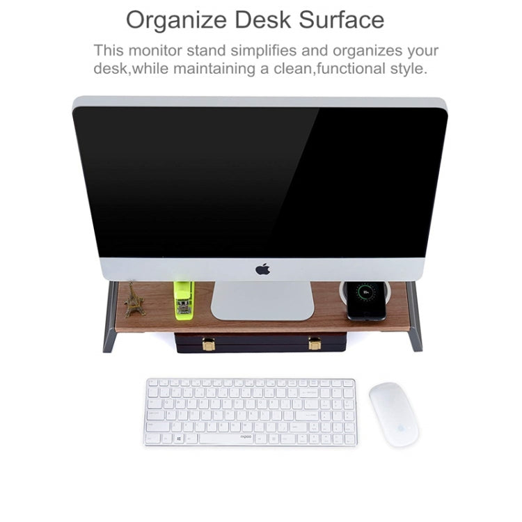 Monitor Stand Riser with Metal Feet for iMac MacBook LCD Display Printer, Lapdesk Tabletop Organizer Sturdy Platform Save Space